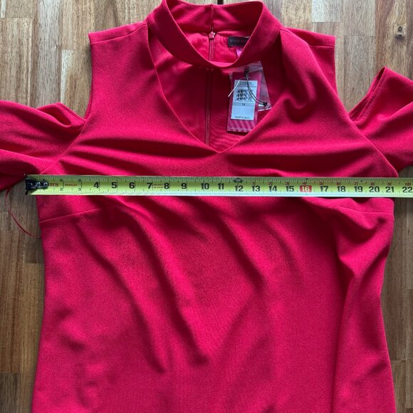 Vince Camuto Red Dress Plus Size 1X Cold Shoulder NWT Vamp Goth Cocktail - Picture 15 of 16